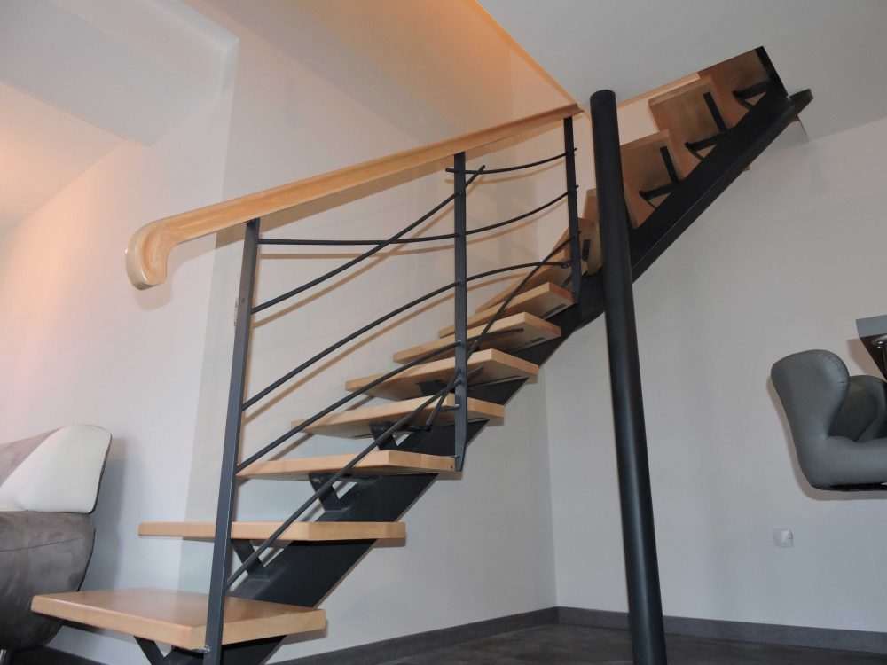 Escalier métal et bois – Réf LDA