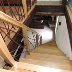 Garde corps en fer forge, rambarde, balustrade en fer forgé, escalier fer forge chene, ferronnier, ferronnerie Pau, Angais, 64, orthez, Tarbe
