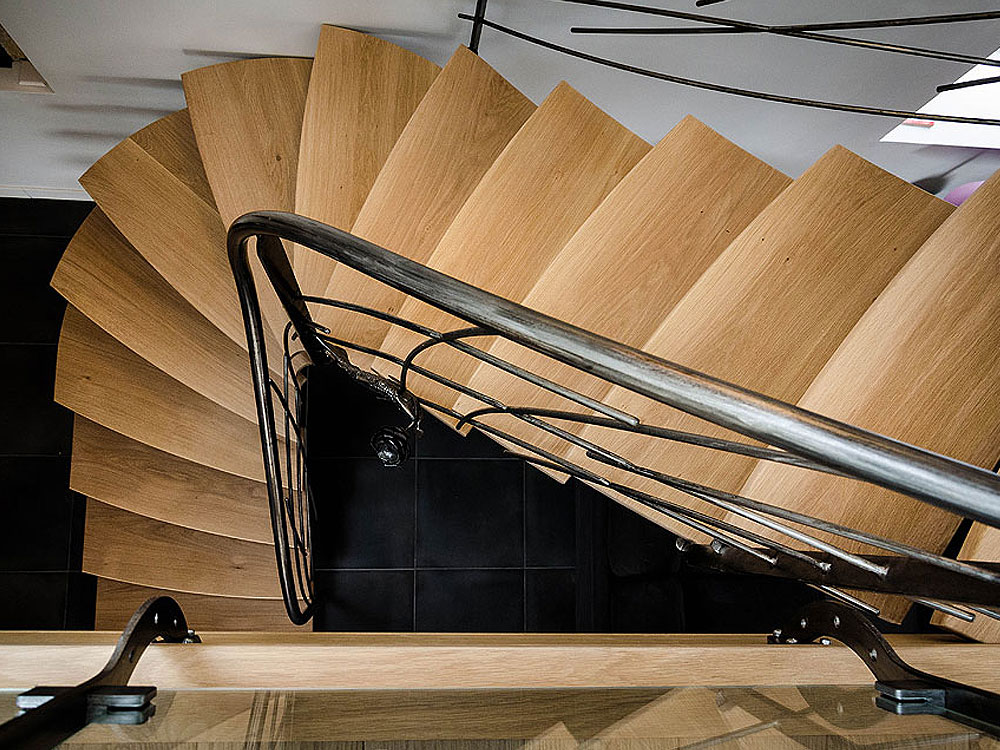 Escalier métal et bois – Ref HRC